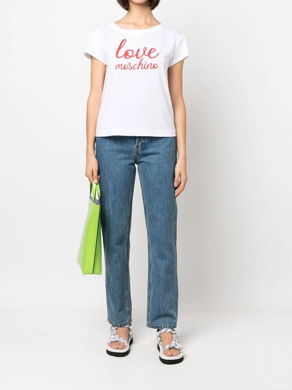 Cheap Women Moschino T-shirt Love short-sleeve logo-print 0403